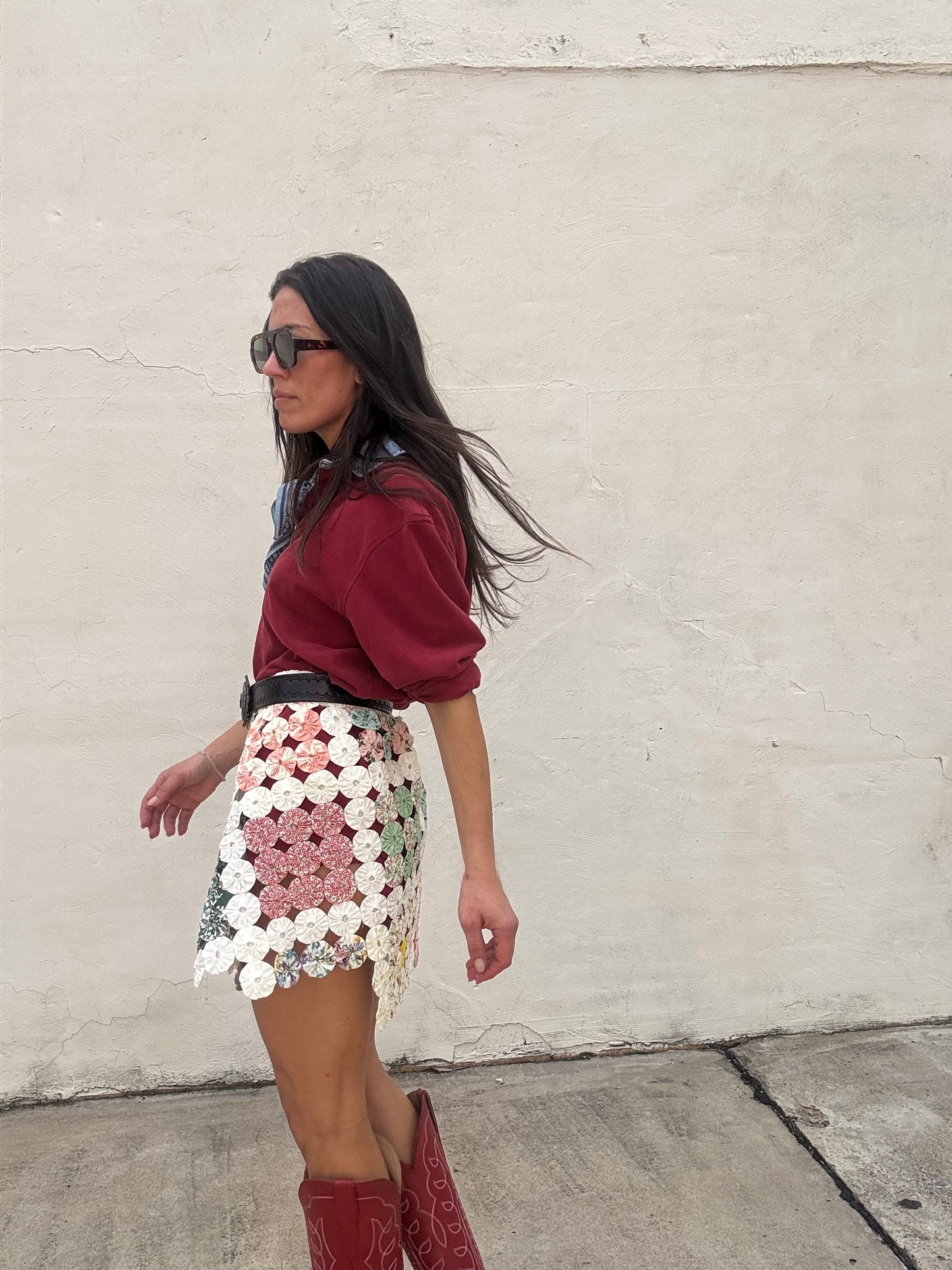 Yo-yo Mini Skirt White Square