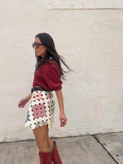 Yo-yo Mini Skirt White Square