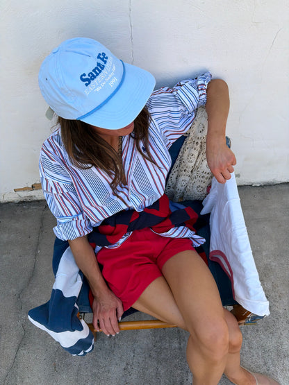 90s Red Cotton Sporty Shorts