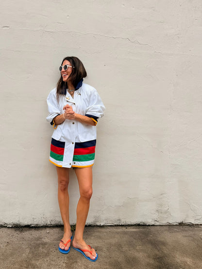 Nautical Stripe Toggle Jacket
