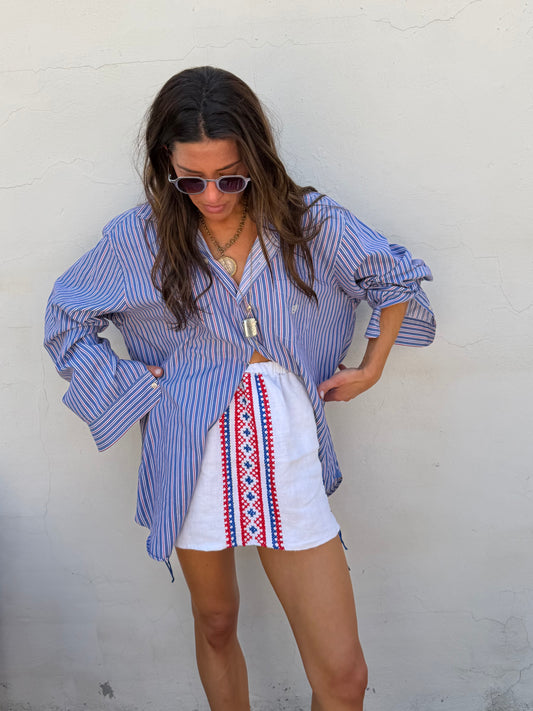 Hungarian Cross Stitch Mini Skirt W/ Side Laces