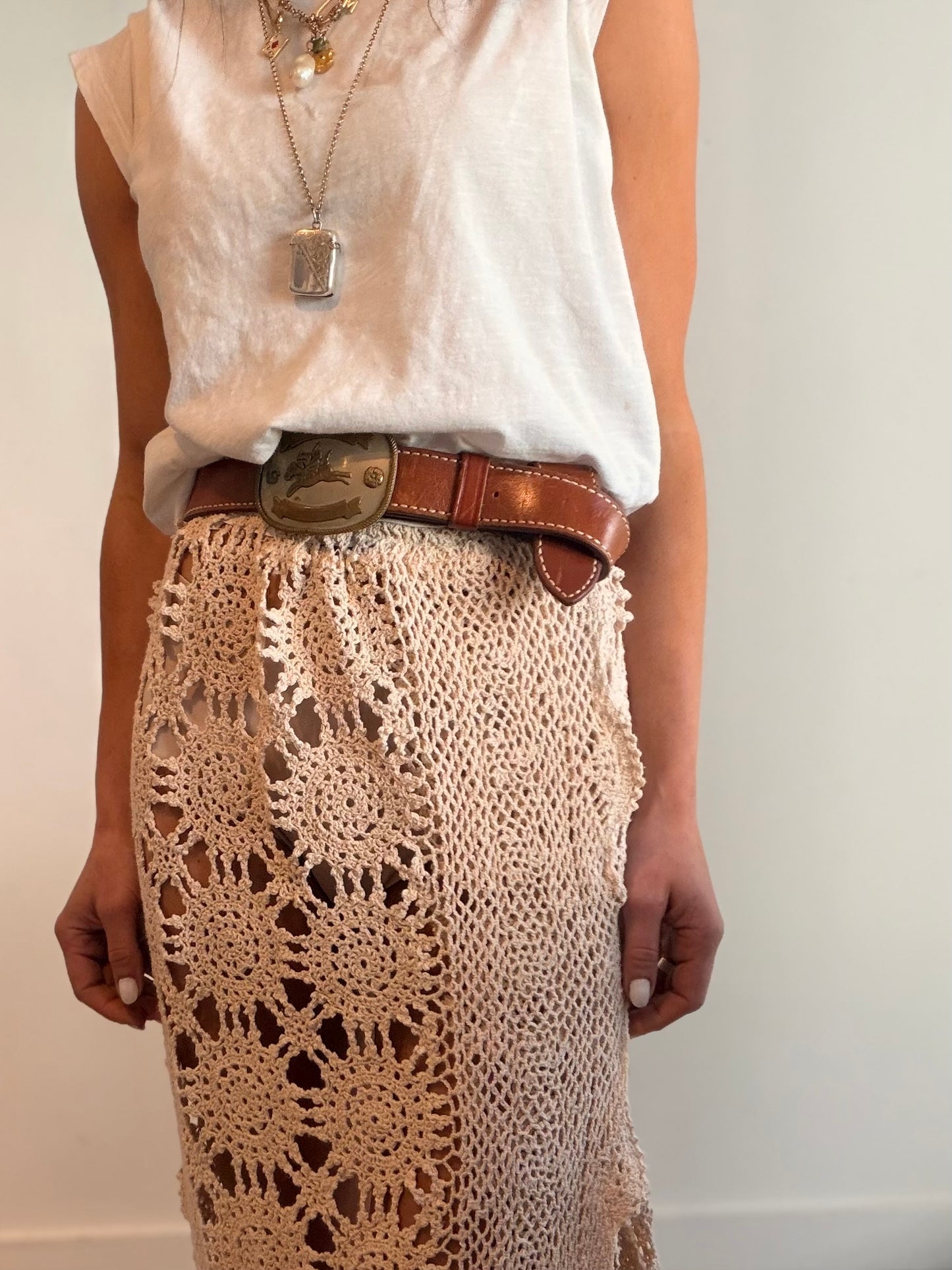 Crochet Maxi in Beige