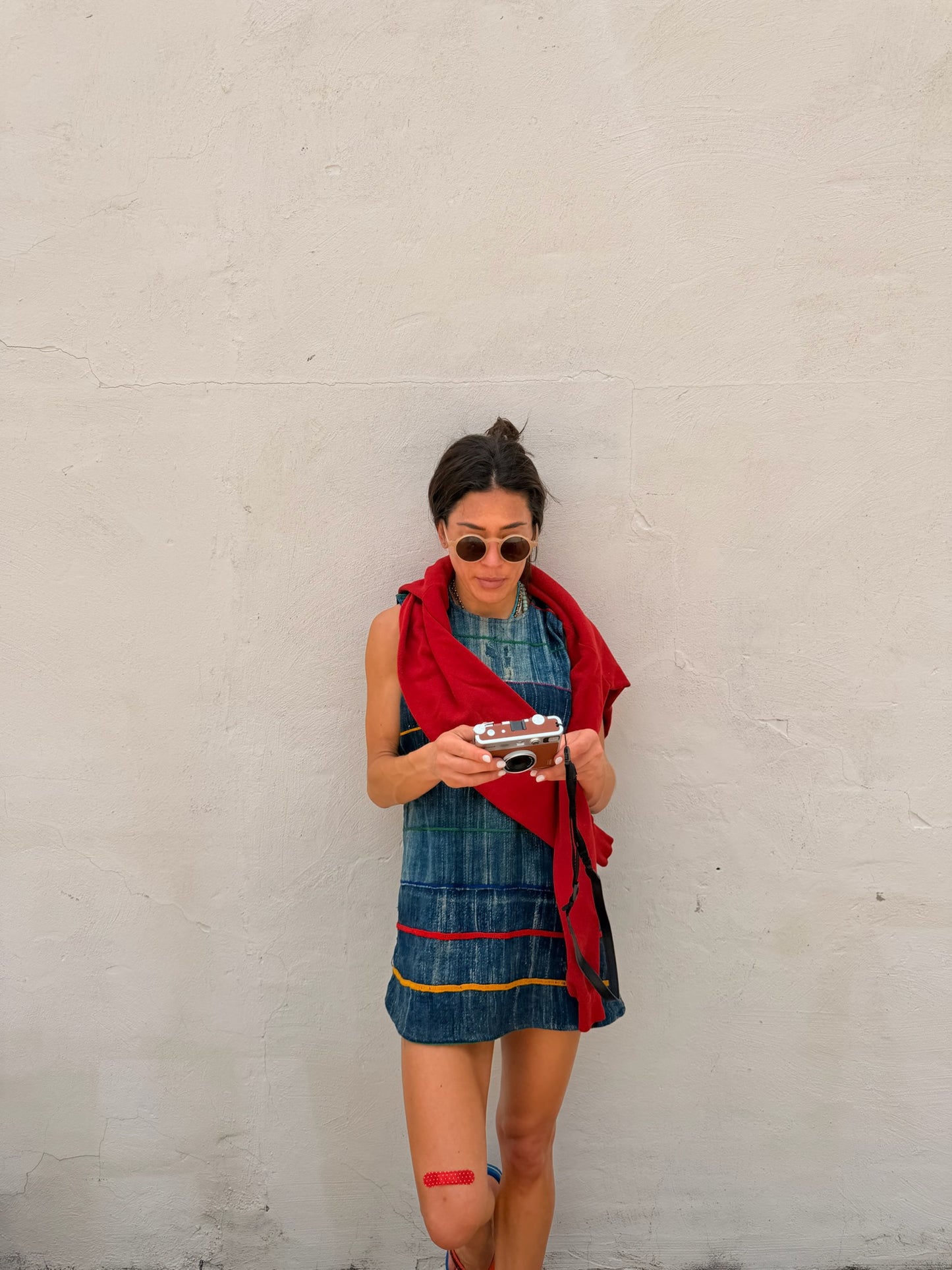 Lightweight Indigo Mini Dress Primary Stripes