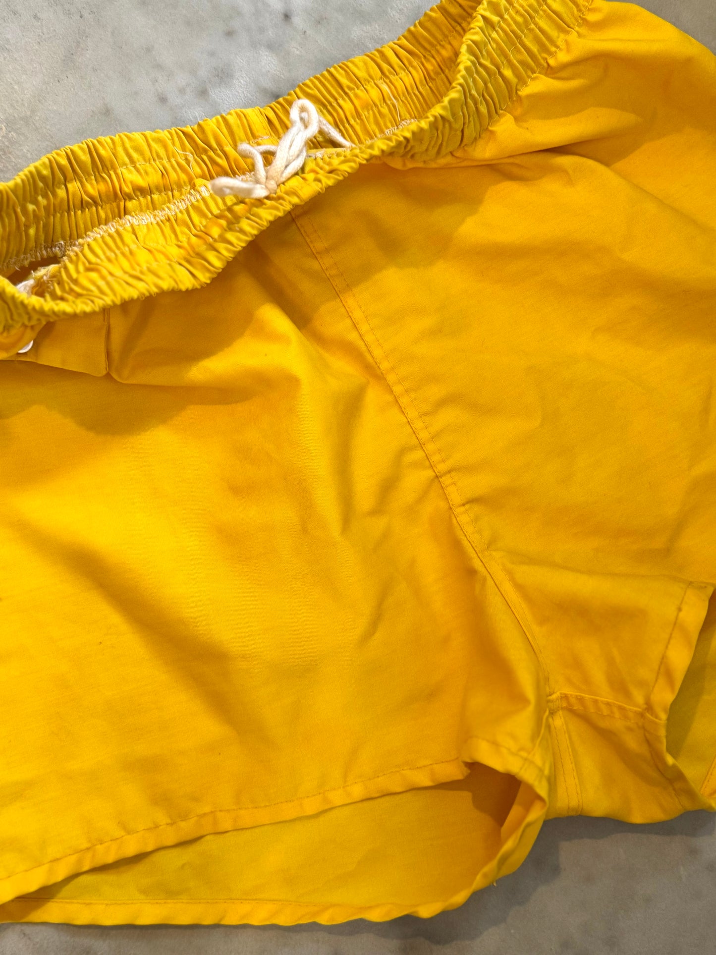 Yellow Nylon 70s Shorts