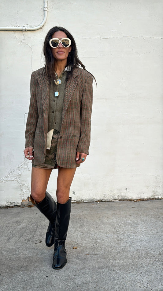 Wool Plaid Blazer