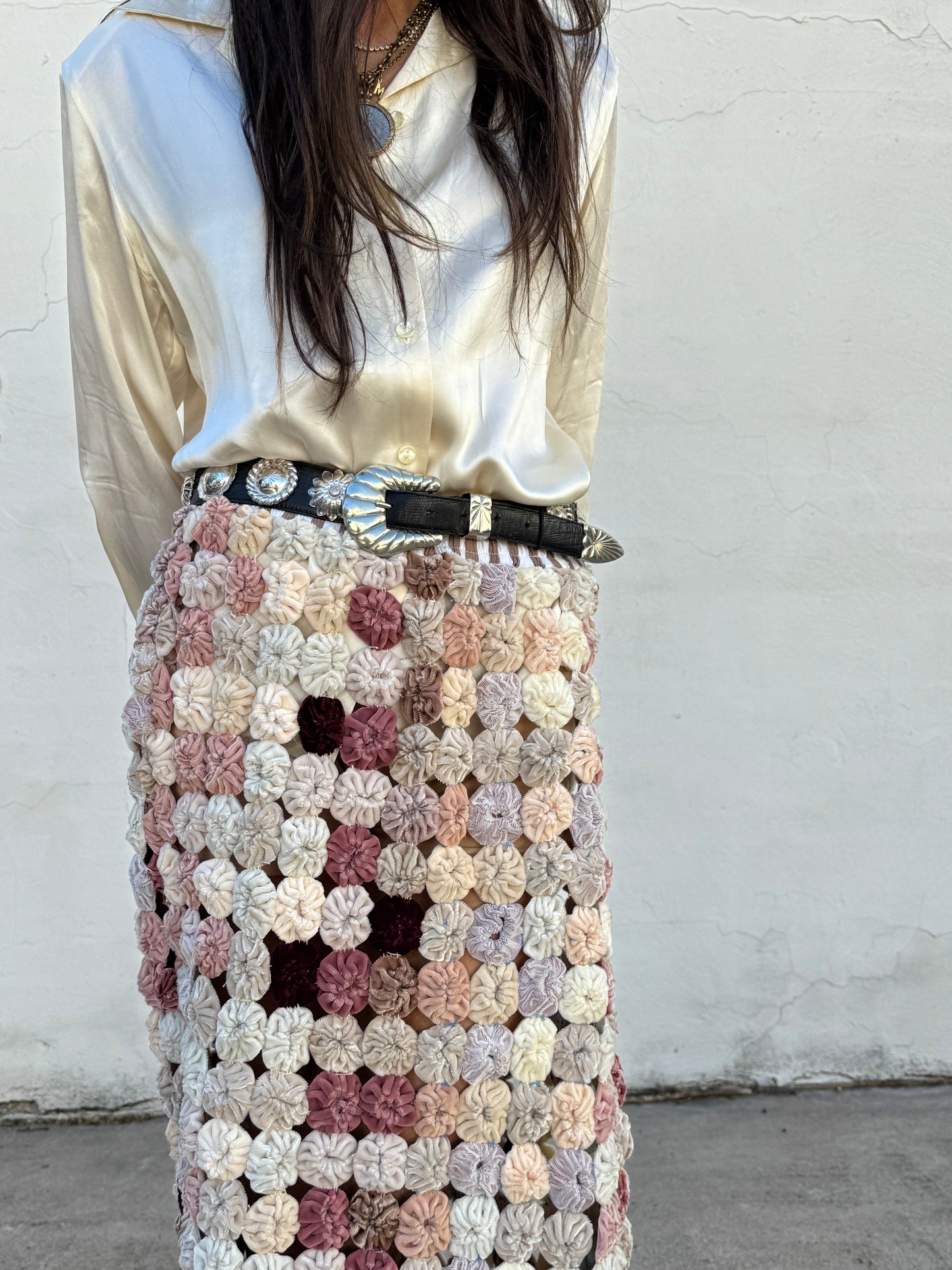 Yo-yo Velvet Maxi Skirt