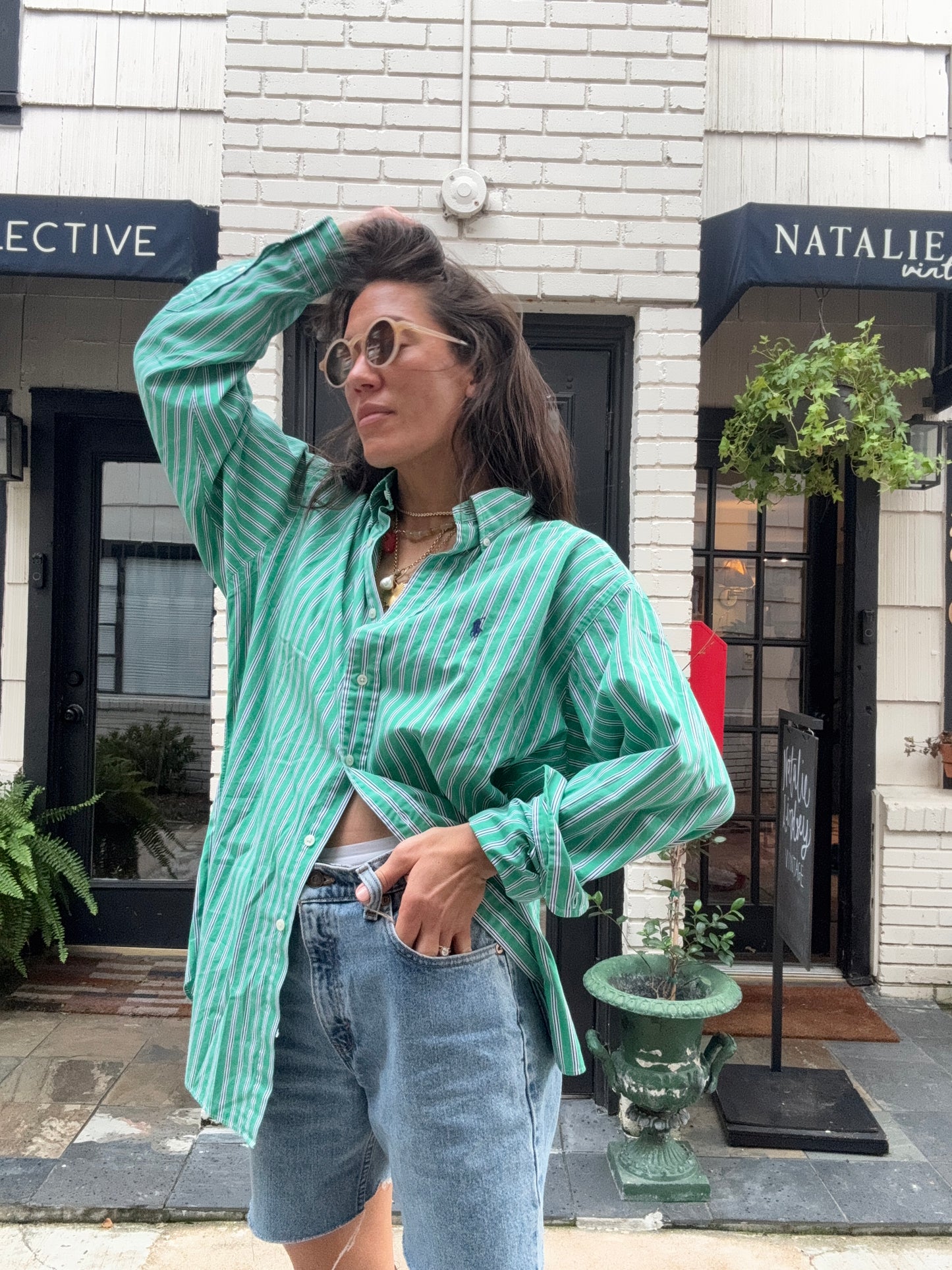 Ralph Lauren Green Stripe Shirt