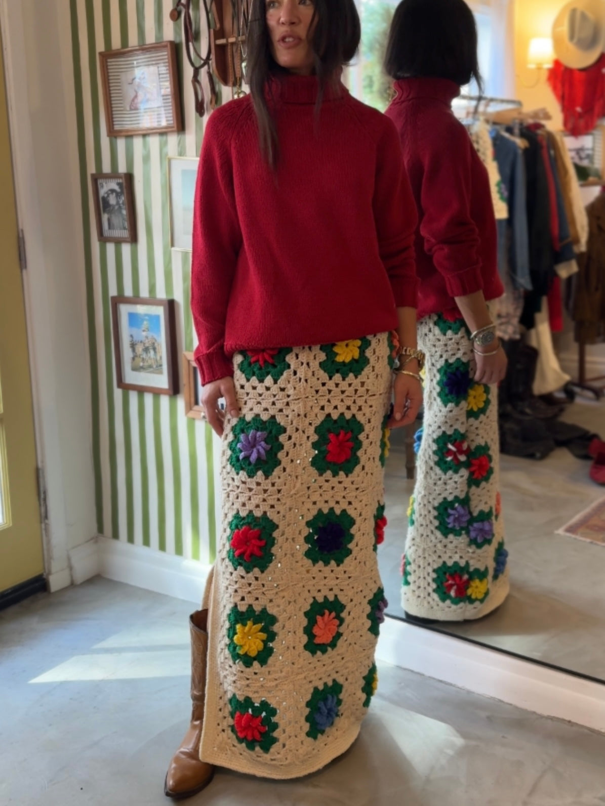 Granny Square Maxi Skirt