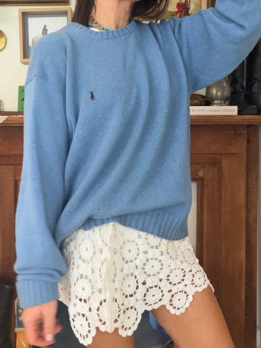 Crochet Mini Skirt White