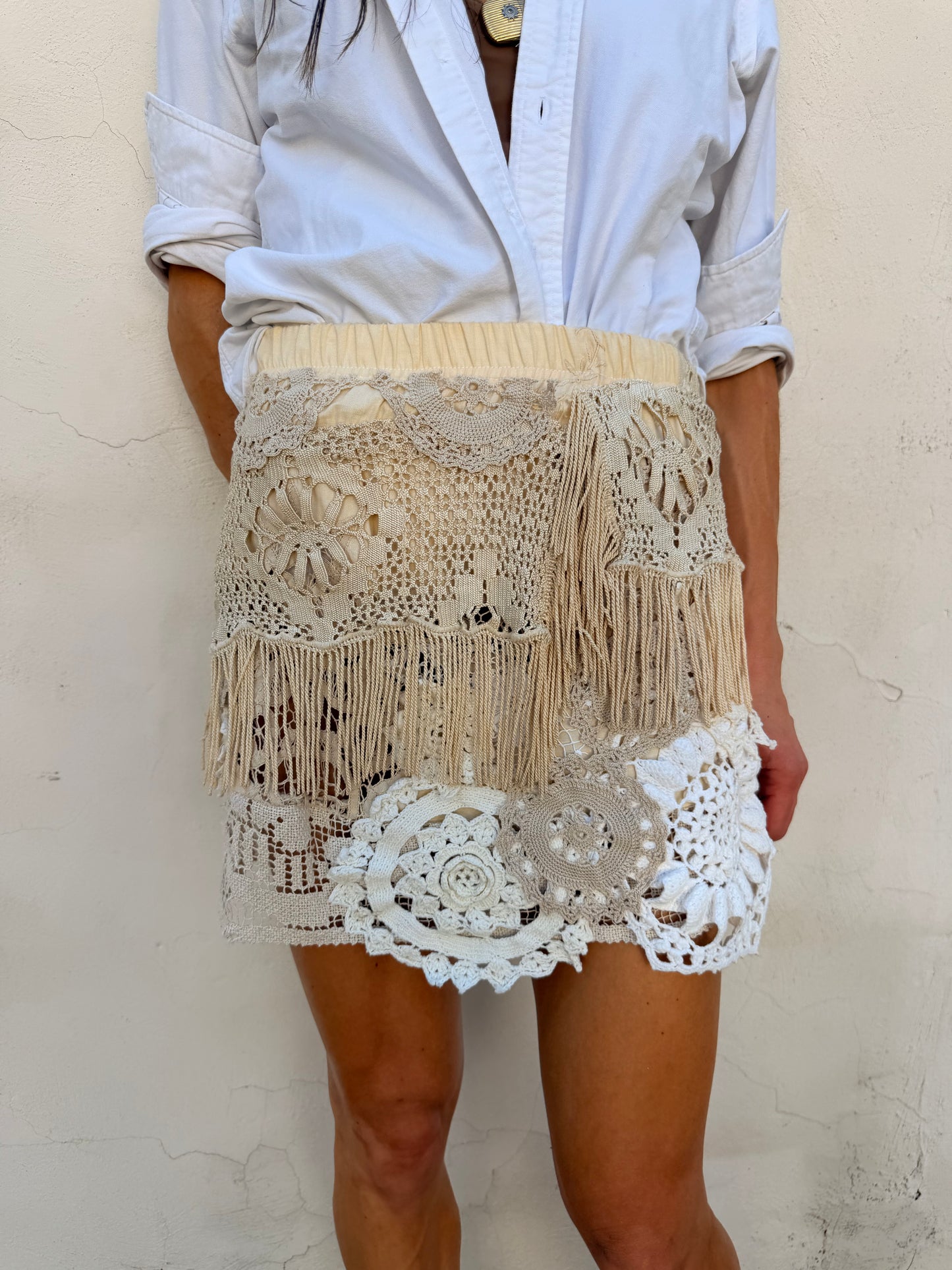 Mixed Crochet Fringe Lace Mini