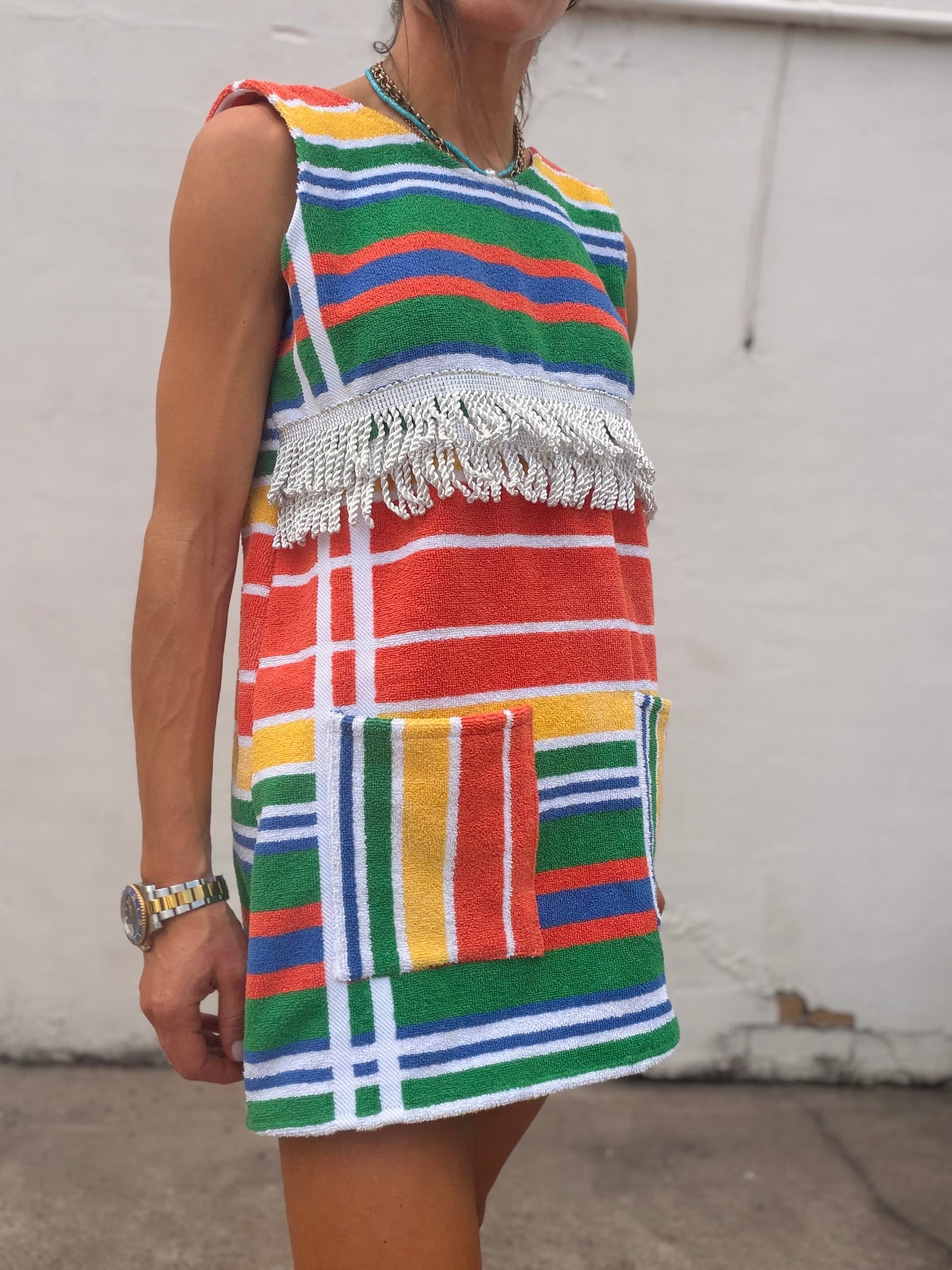 Towel Stripe Dress Happy Camper