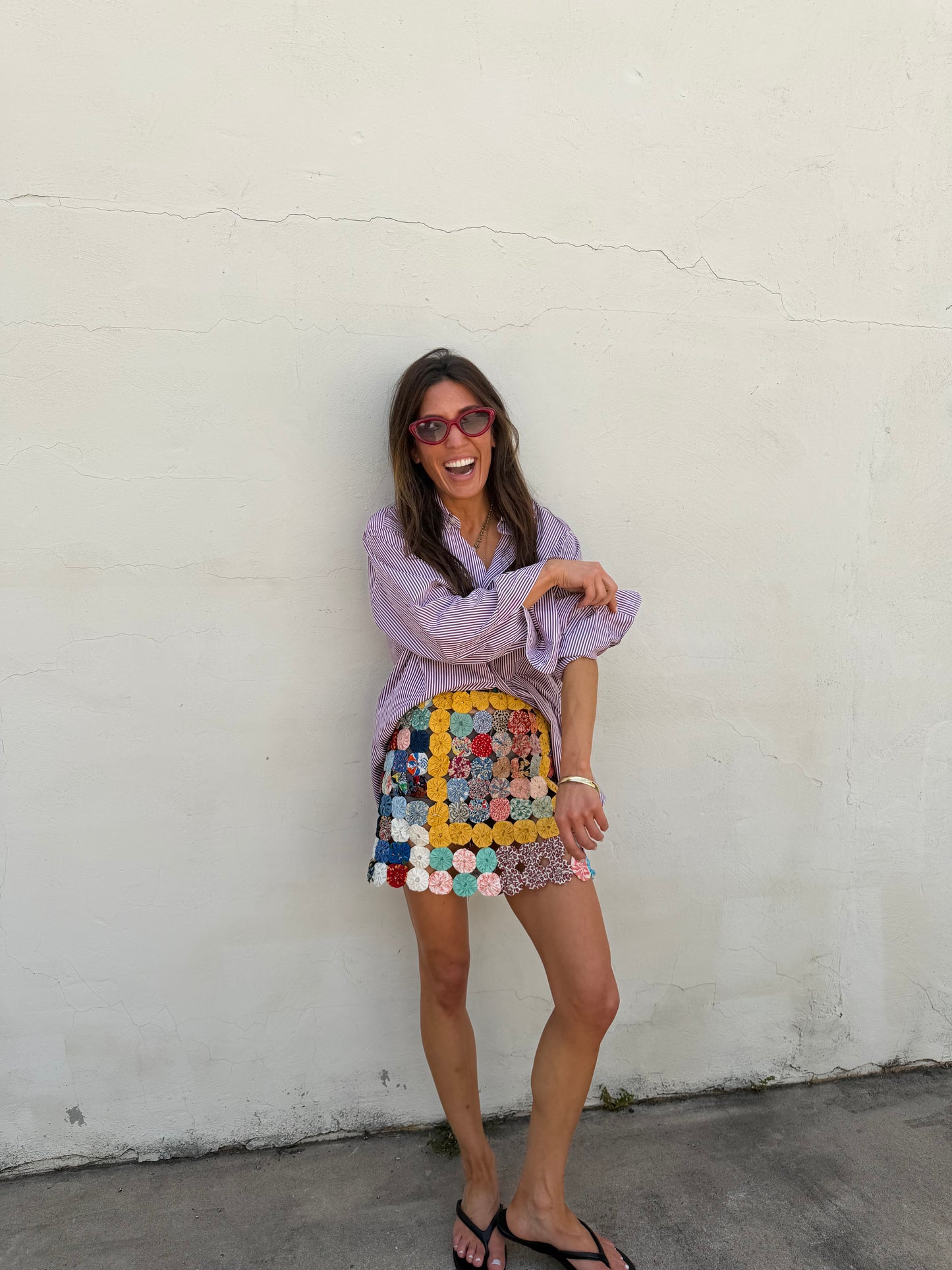 Yo-yo Mini Skirt Yellow Square