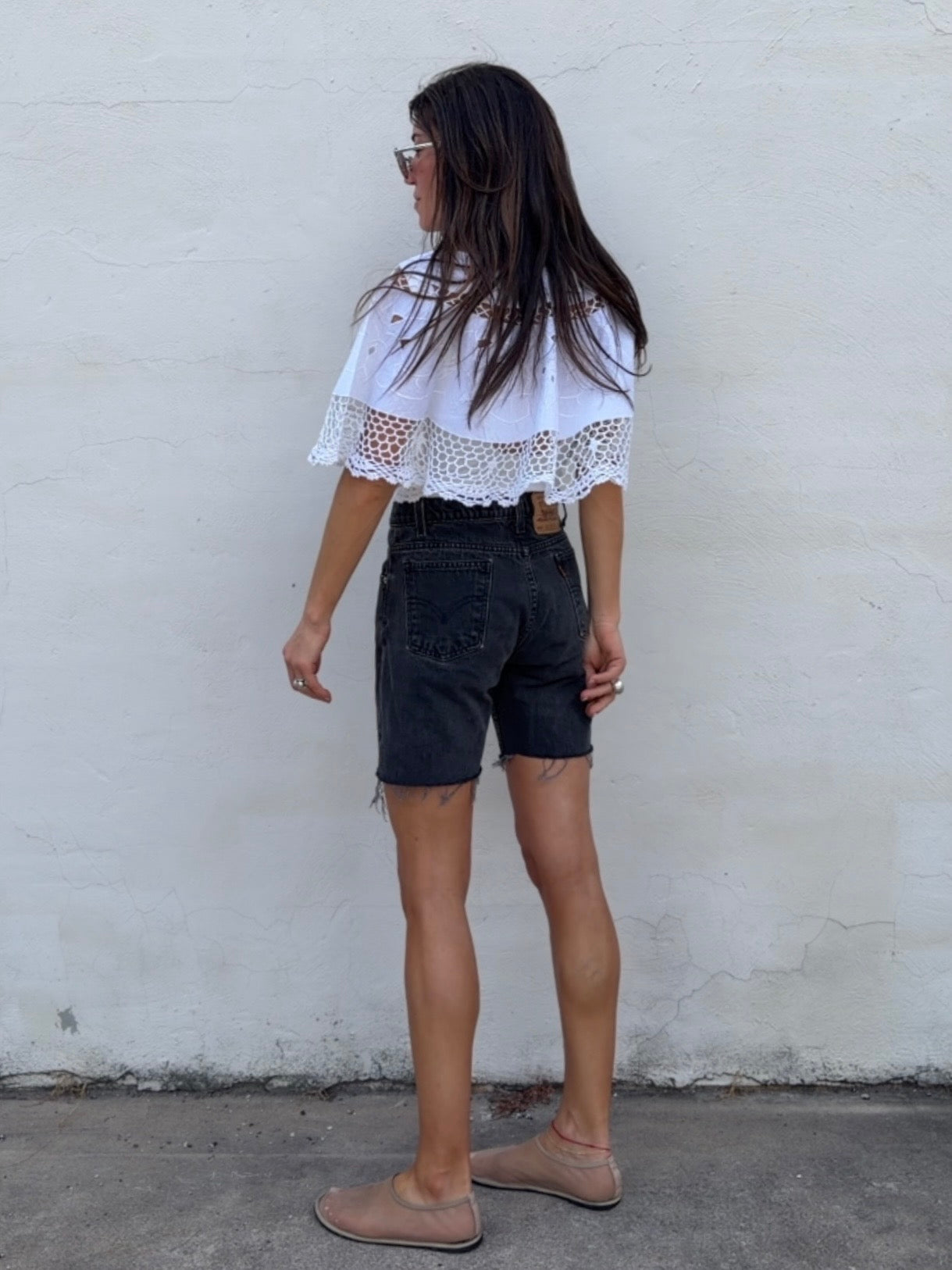 Lace Trimmed Caplet Top