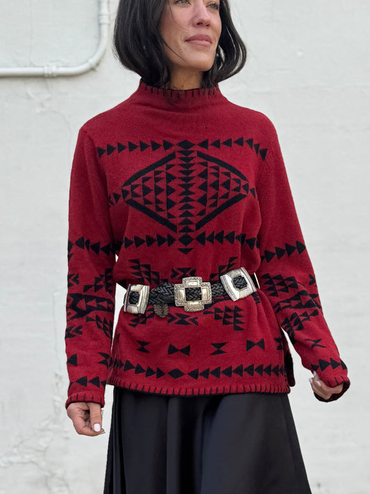 Ralph Red Aztec Sweater