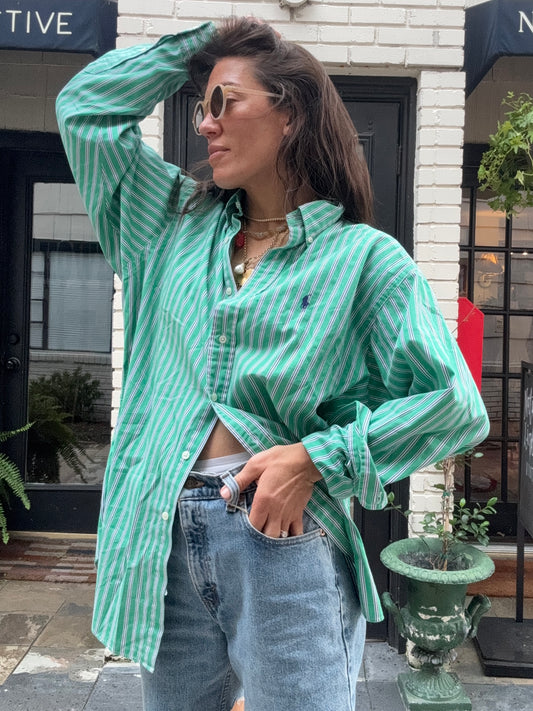 Ralph Lauren Green Stripe Shirt
