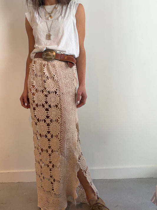 Crochet Maxi in Beige