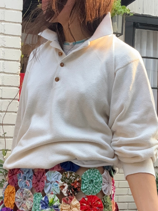 Cotton Polo Knit Ivory