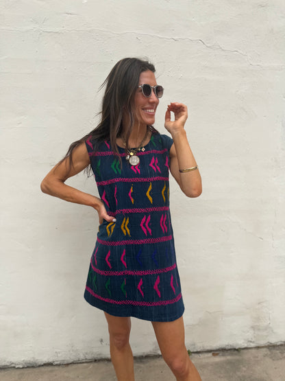 Indigo Pink Baule Mini Dress