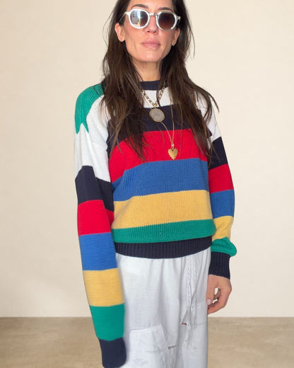 80s LL BEAN Colorblock Cotton Sweater