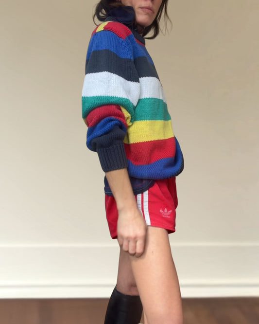 Vtg LL BEAN Cotton Stripe Knit