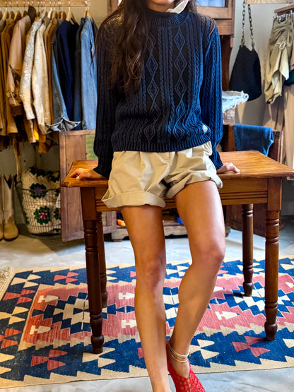 Pleated Khaki Shorts
