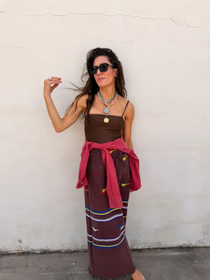 Guatemalan Maxi Skirt Brown