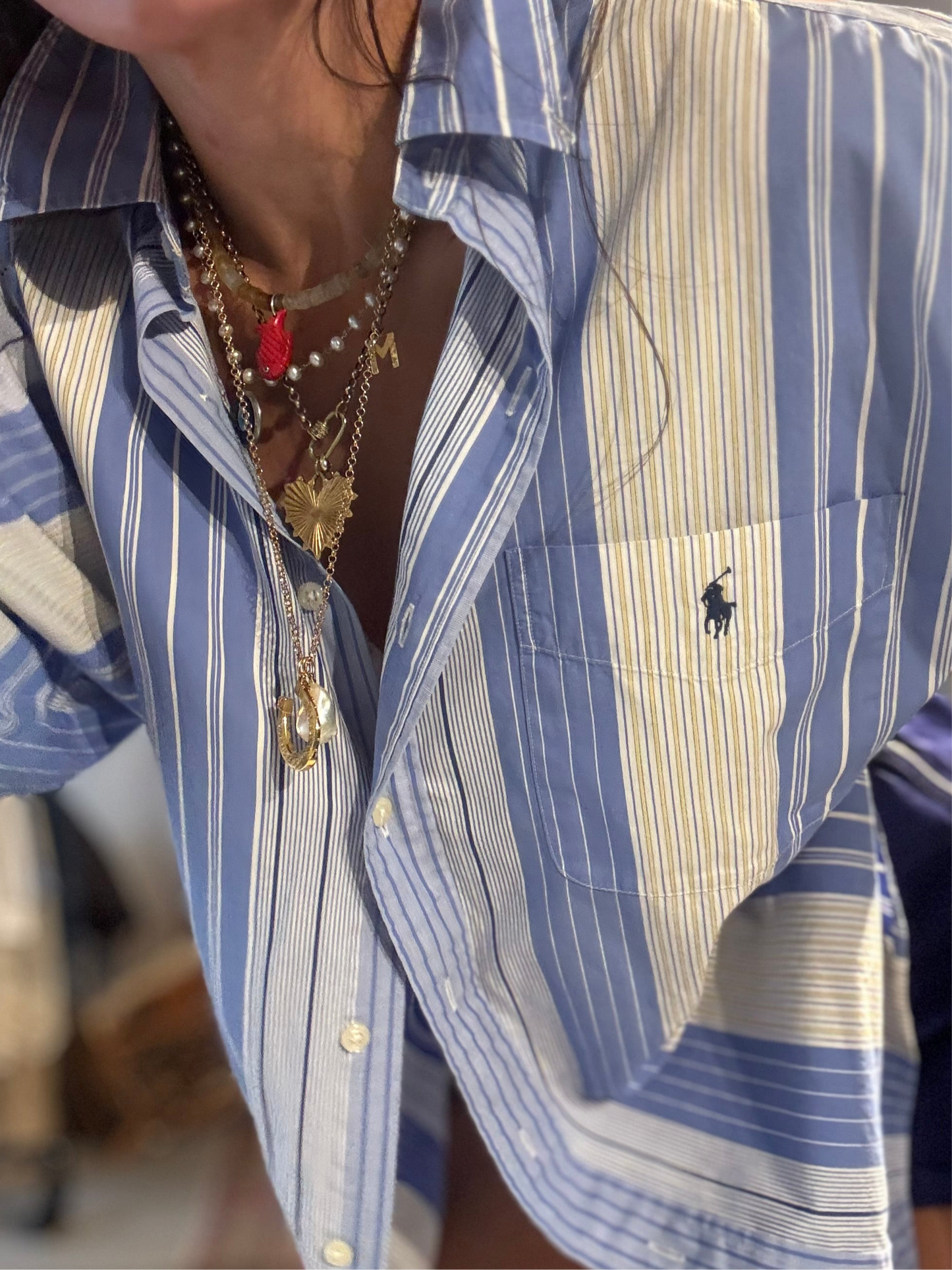 Ralph Lauren Blue Yellow Stripe