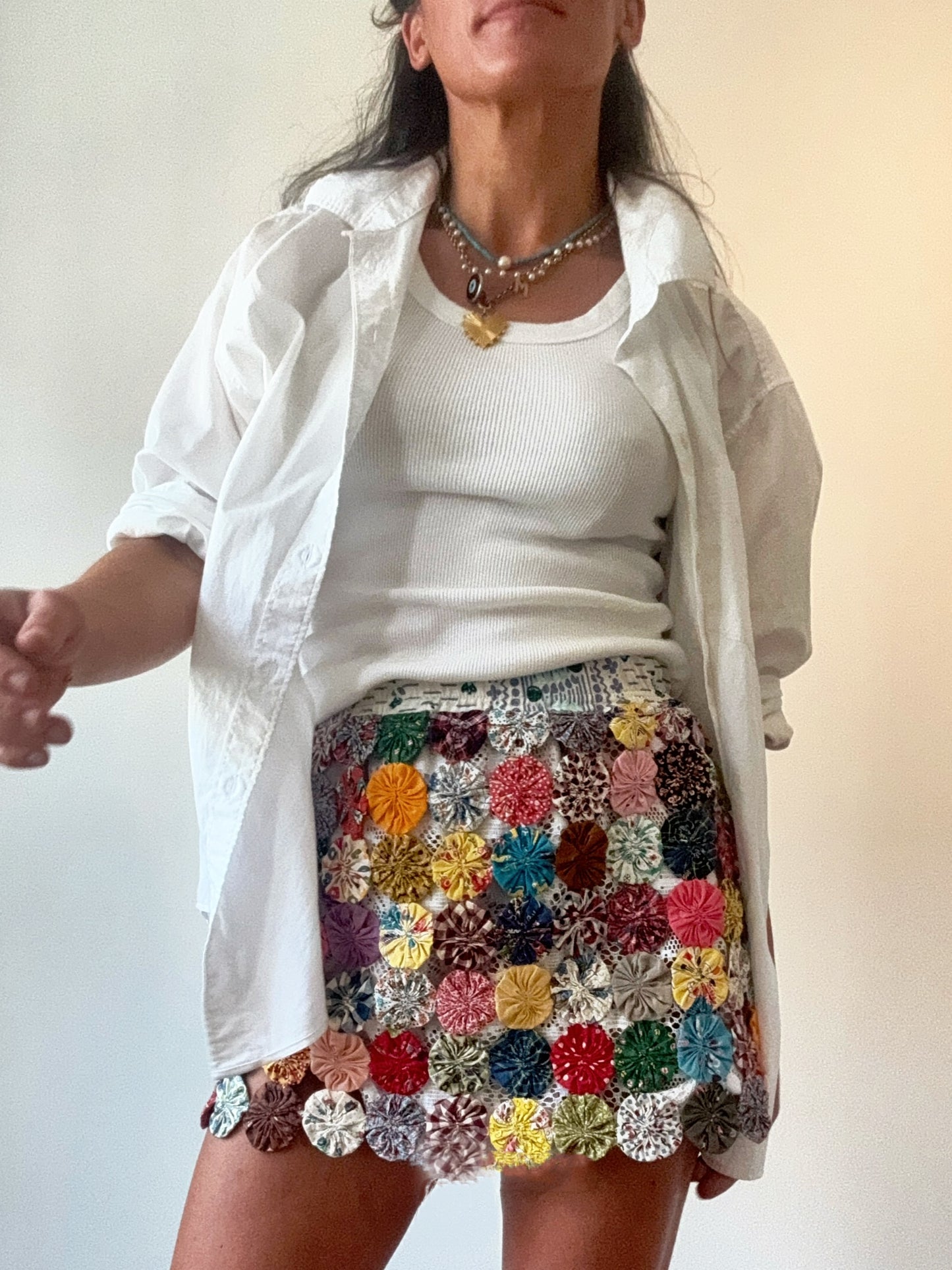 Yo-yo mini skirt in multi