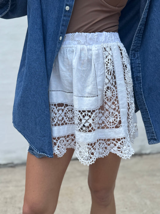 Lace Table Linen Mini Skirt