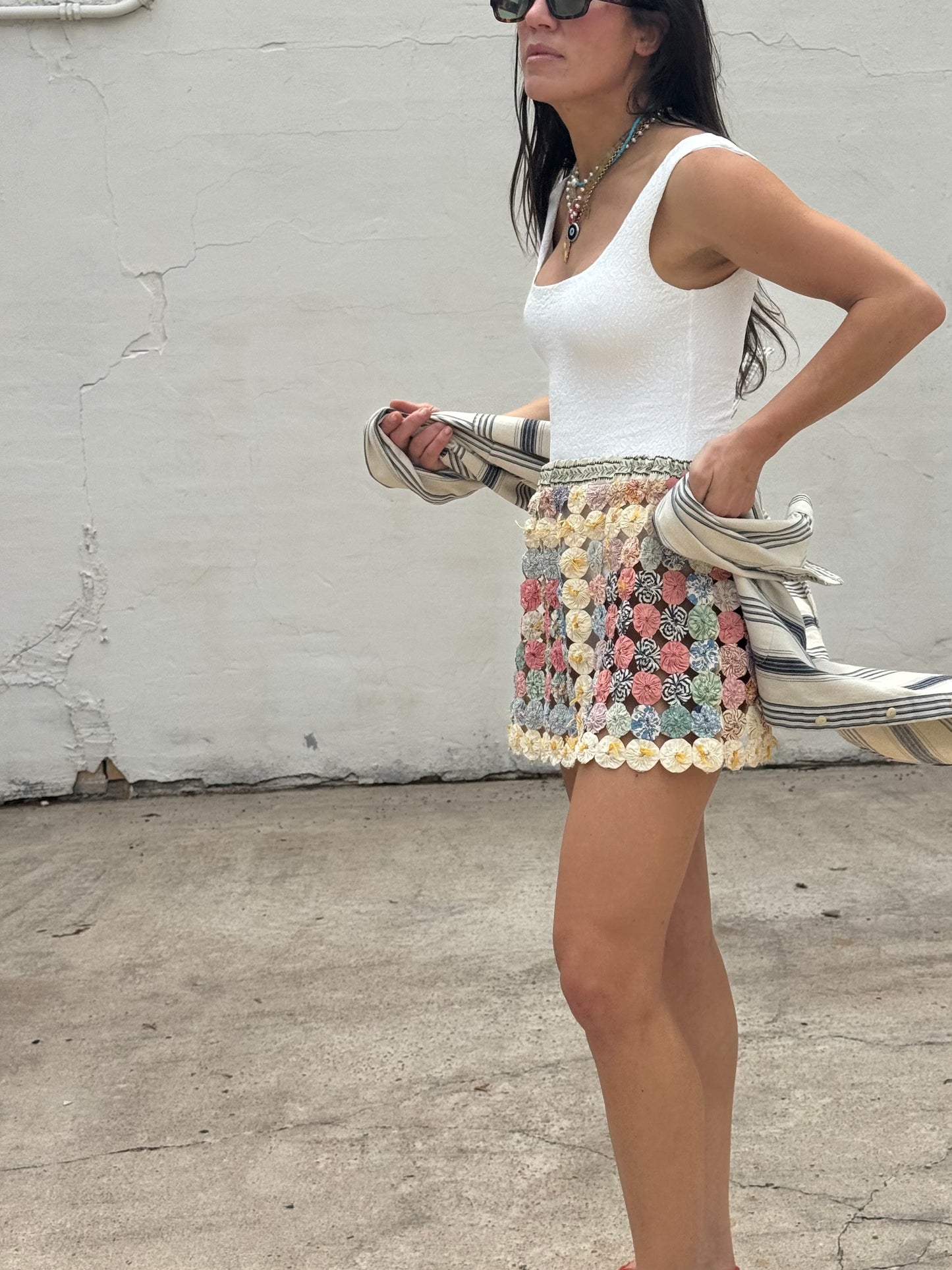 Yo-yo Mini Skirt Pink and Yellow