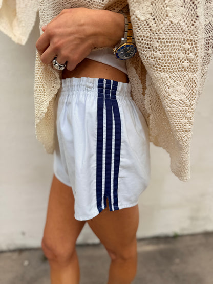 Vintage Adidas Trefoil Shorts White Navy