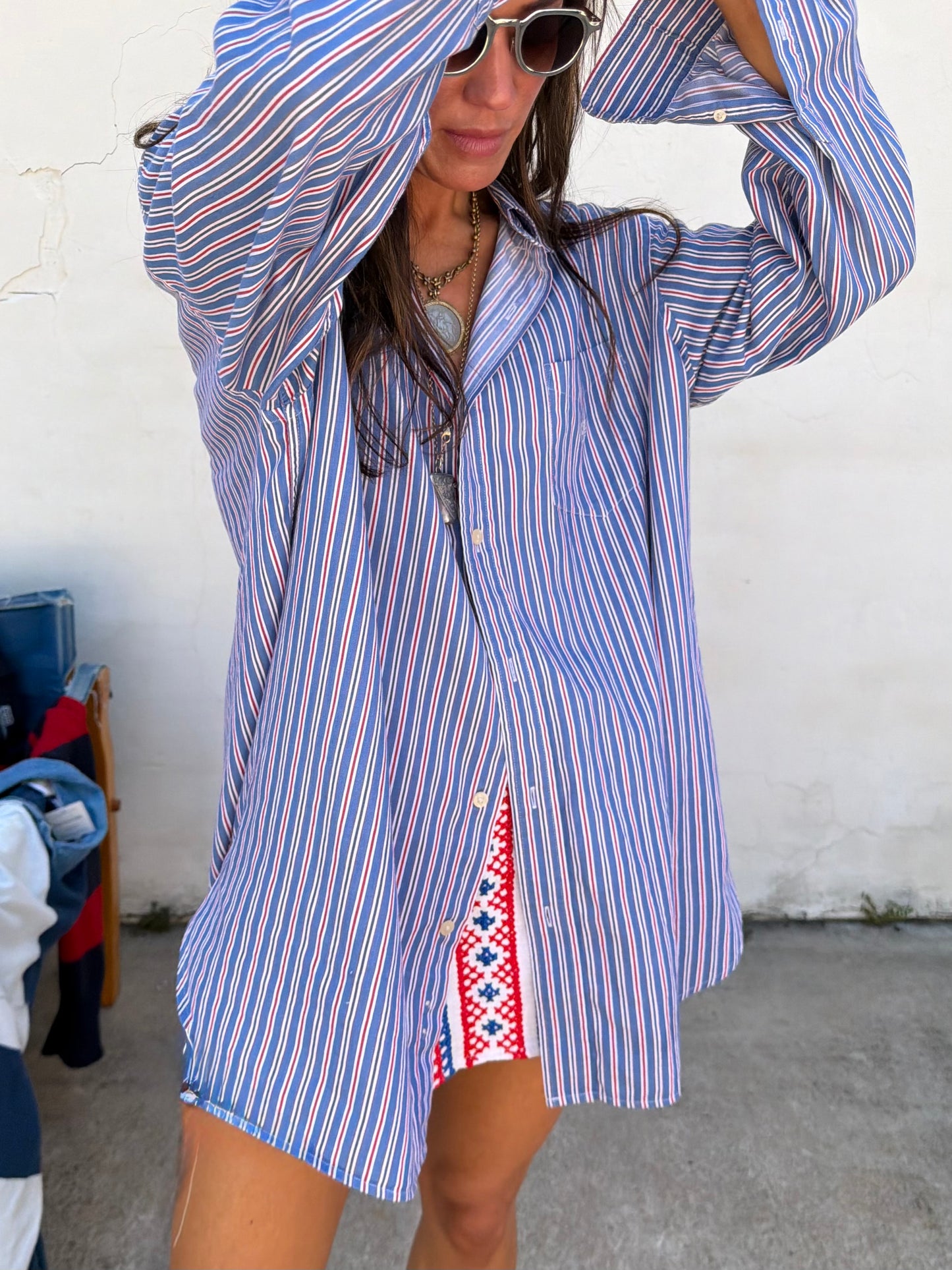 Red and Blue Stripe Shirt