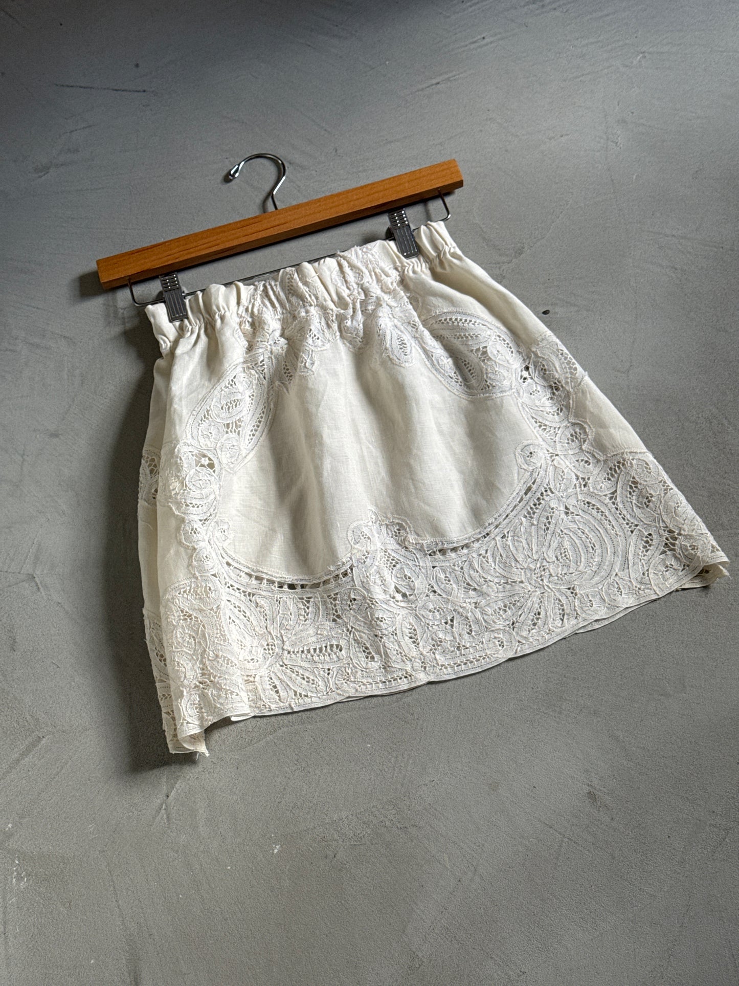 White Linen Mini Skirt
