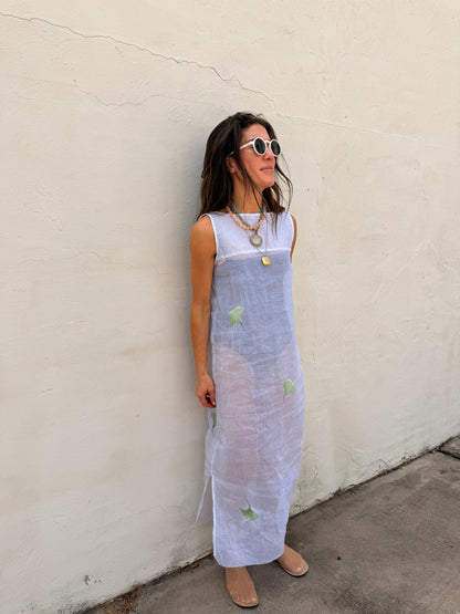 Sheer Maxi Dress With Embroidery