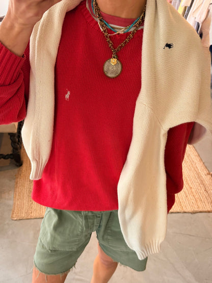 RL Cotton Crew Bright Red