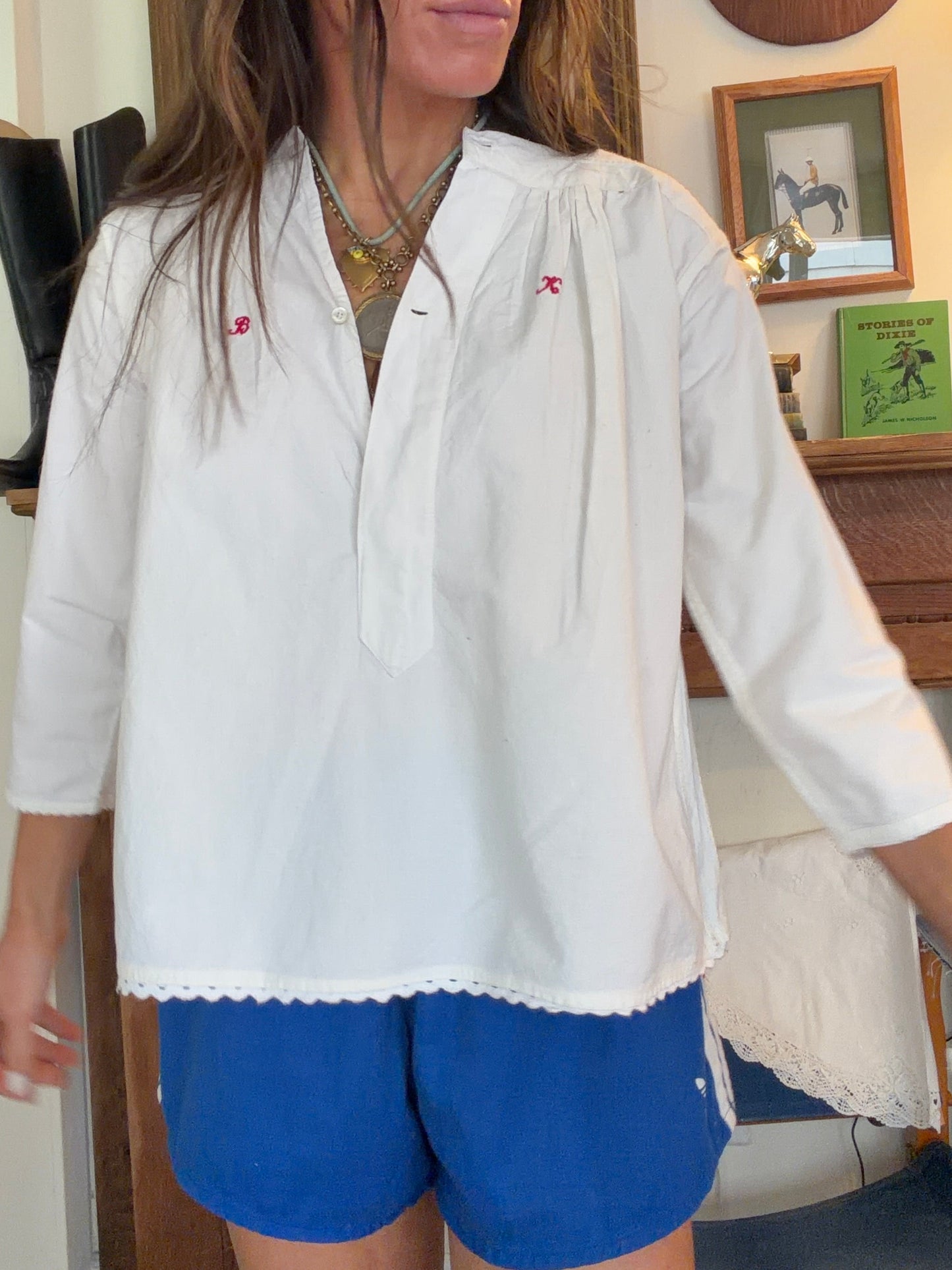 Antique Edwardian Hand-Sewn Blouse
Circa 1895–1910
