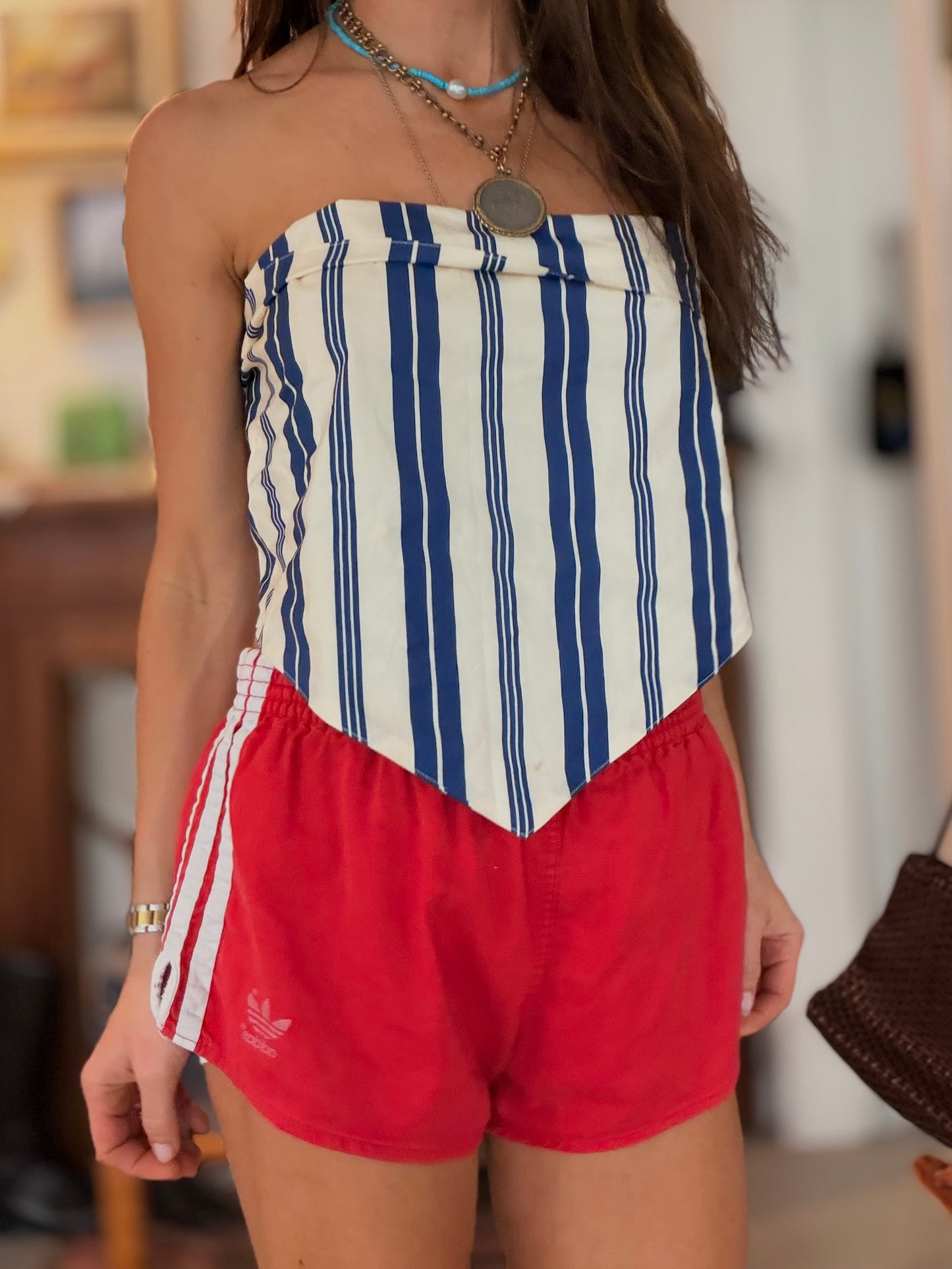 Vtg Adidas Cotton Trefoil Shorts Red