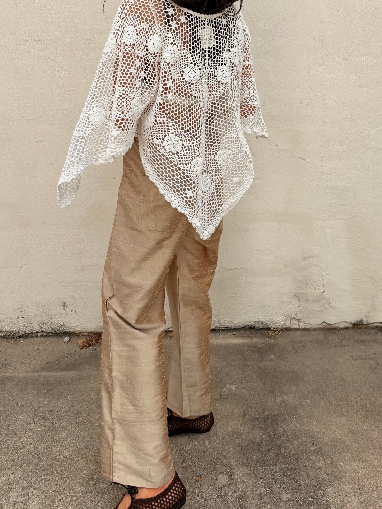 Raw Silk Drawstring Pant