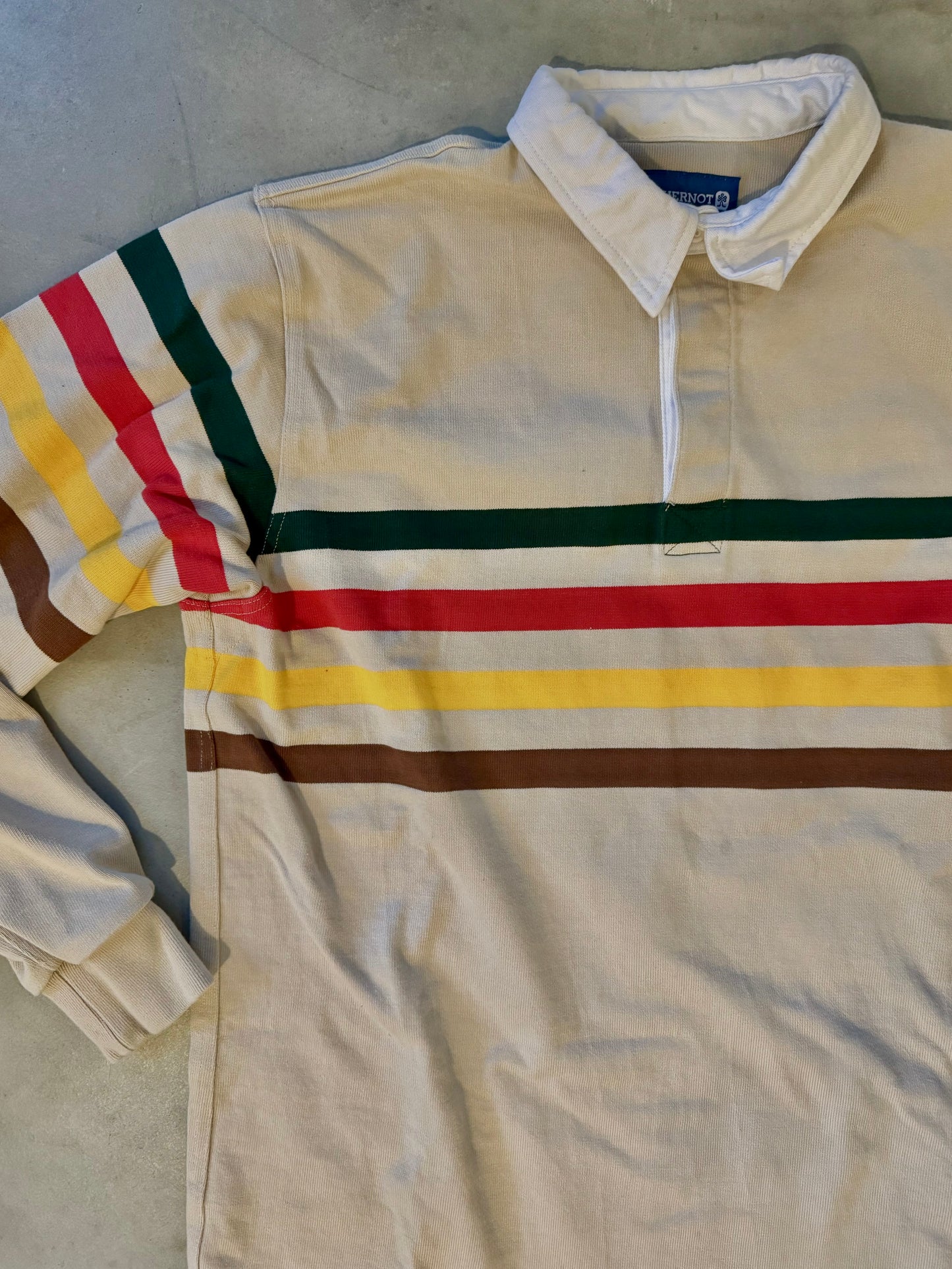 Tan Rugby With Green Brown Red Stripe