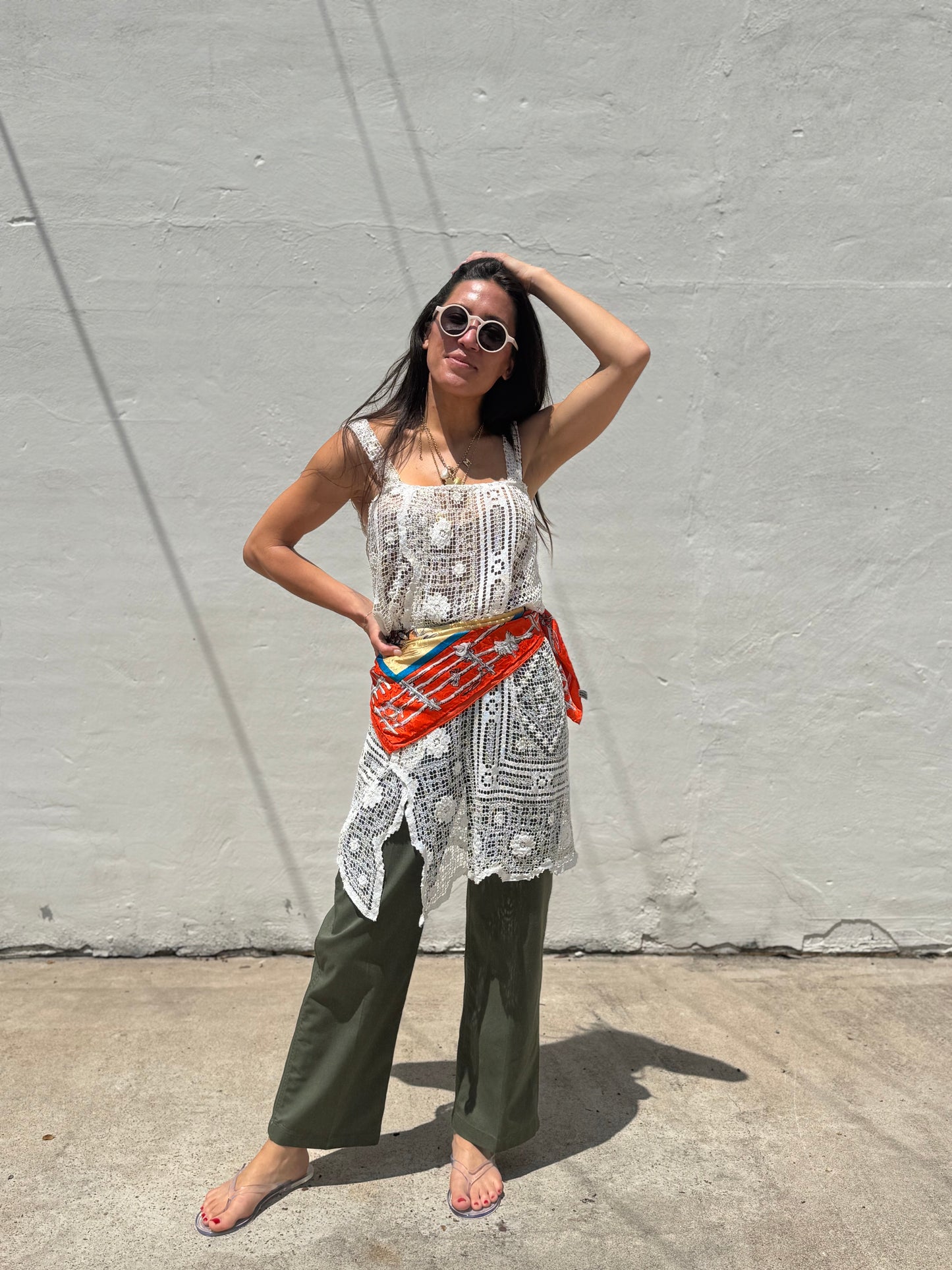 Lace Dress Antique Tablecloth