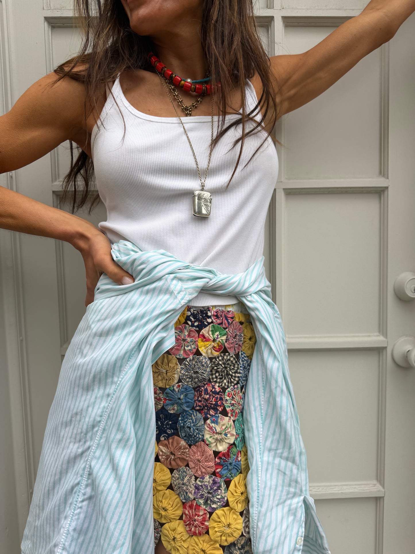 Yo-yo Mini Skirt in Mango