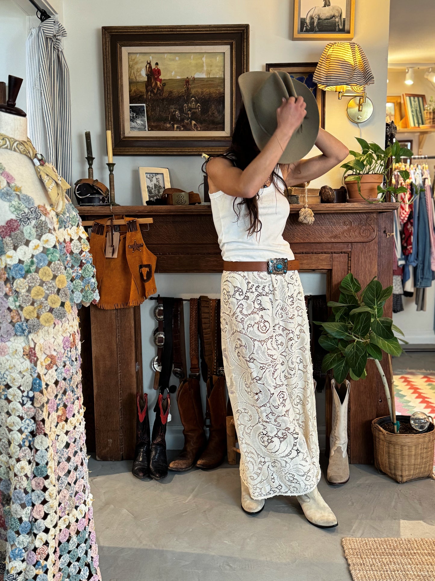 Lace Tablecloth Maxi Skirt