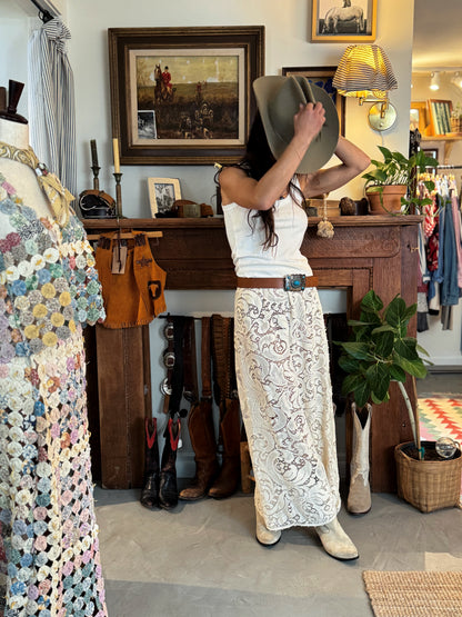 Lace Tablecloth Maxi Skirt
