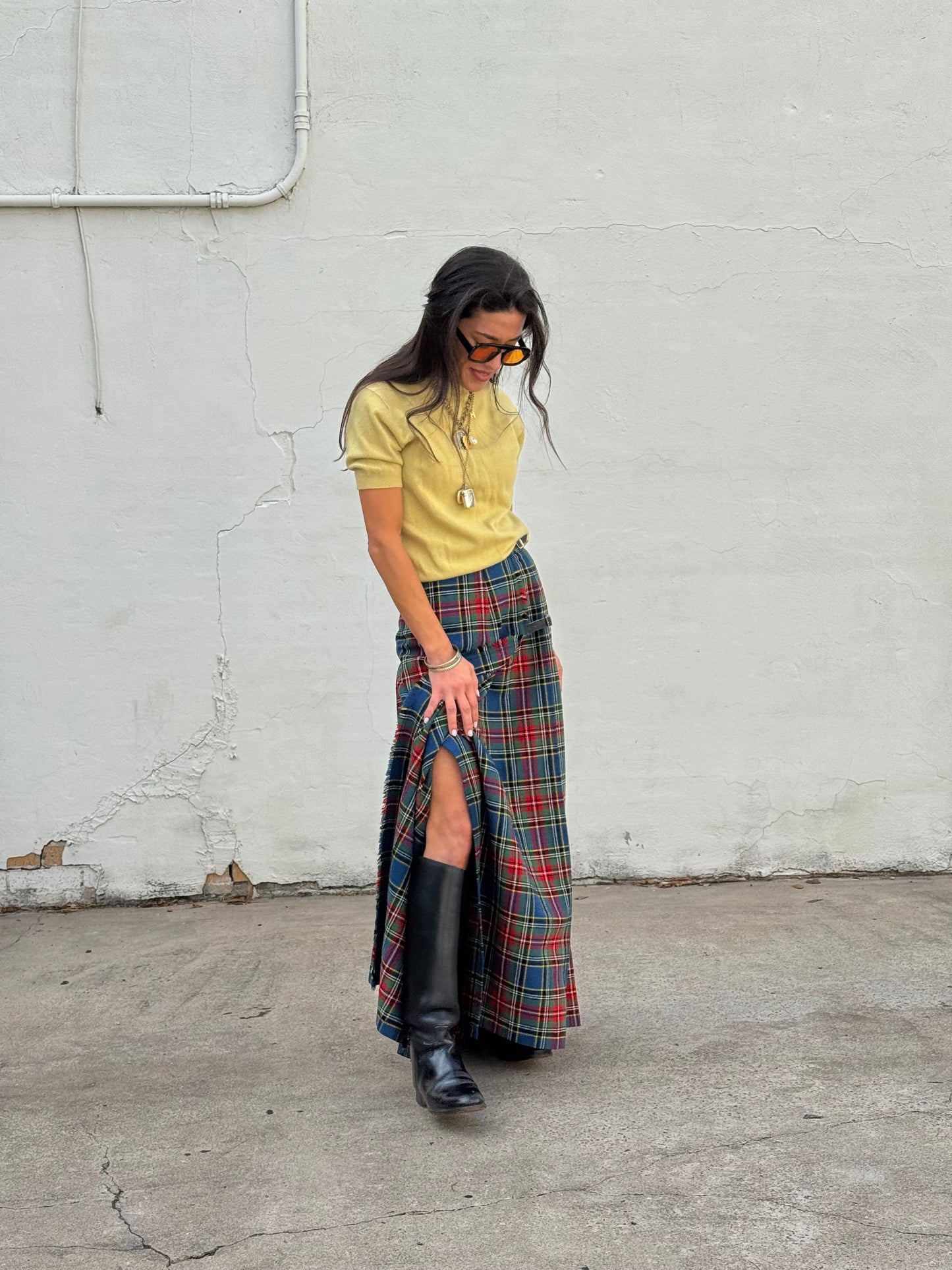Long Kilt Skirt in Royal Stewart