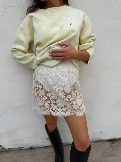 Lace Sheer Mini Skirt