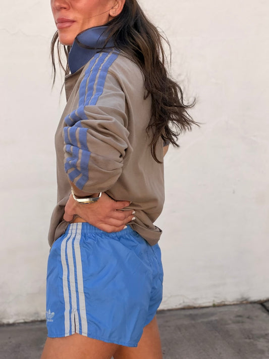 Vintage Adidas Trefoil Nylon Shorts Sky Blue