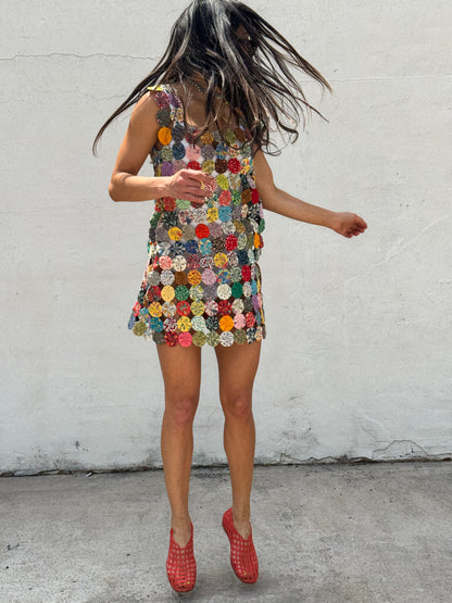 Yo-yo Mini Dress in Multi