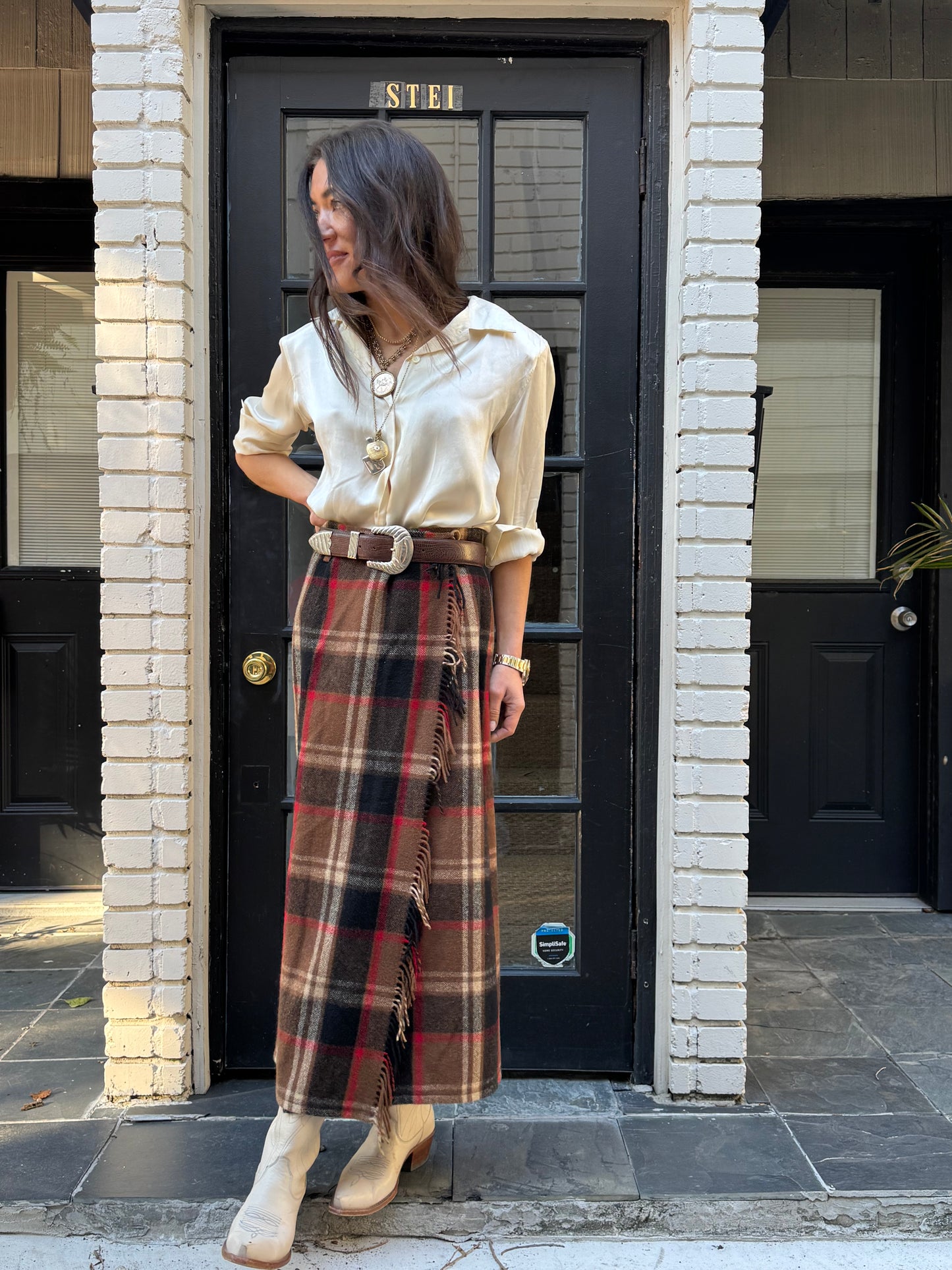 Fringe Wool Wrap Skirt