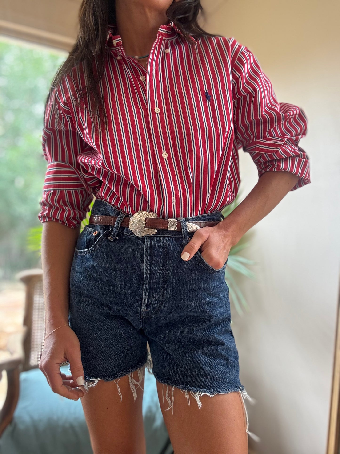 Ralph Lauren Red Navy Stripe Shirt