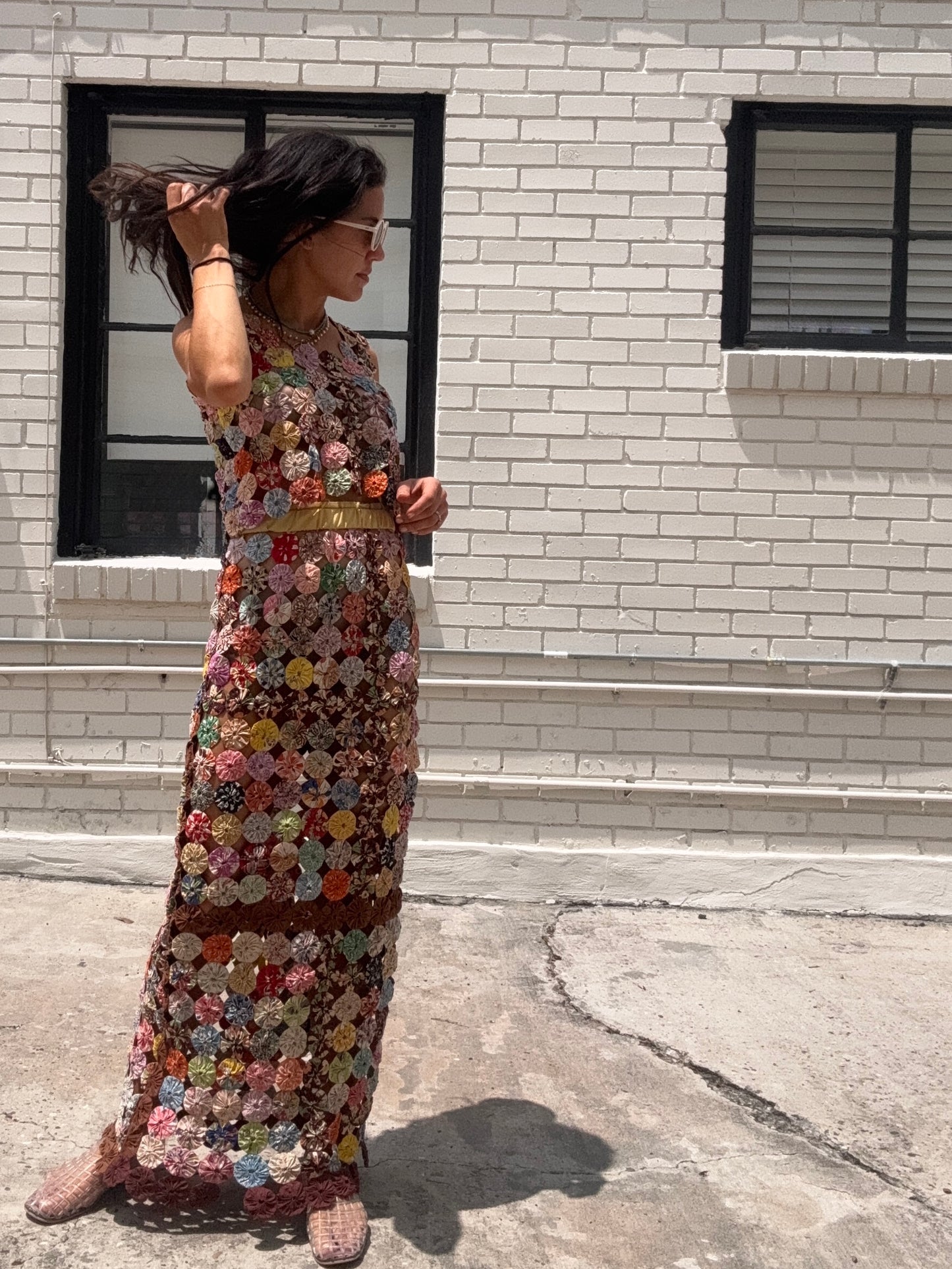 Yo-yo Maxi Skirt Set Brown Multi
